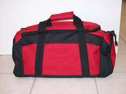 red sports gym bag