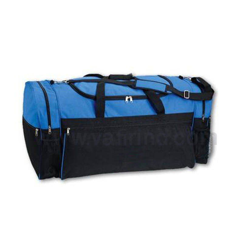 Blue black duffel bag
