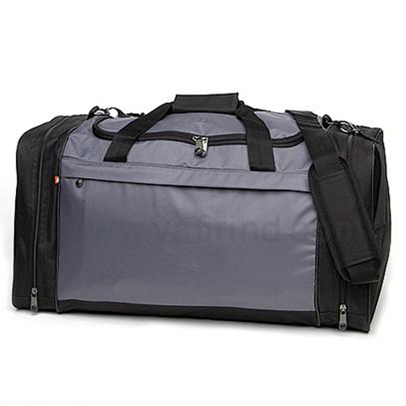 grey black duffel bag
