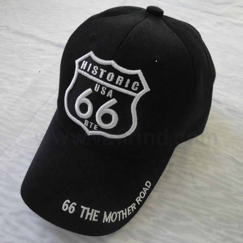 Black baseball cap with embroidery logo