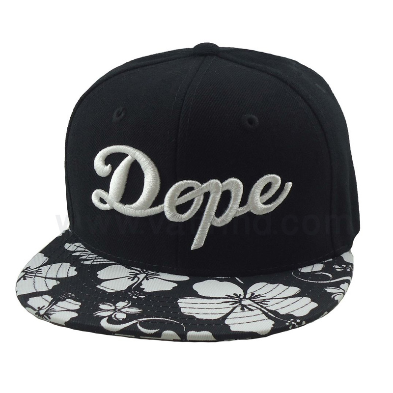 Black Snapback cap with embroidery logo